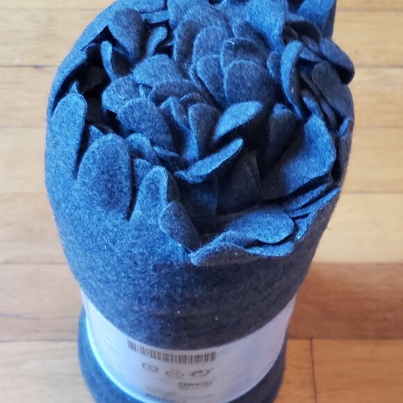 IKEA Polarvide Blanket Gray Scalloped Edge Fleece Throw 51"x 67" - Picture 4 of 4